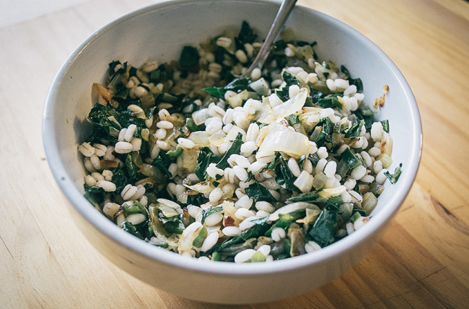 Acorn Squash with Kale Barley and Goat CHeese-5