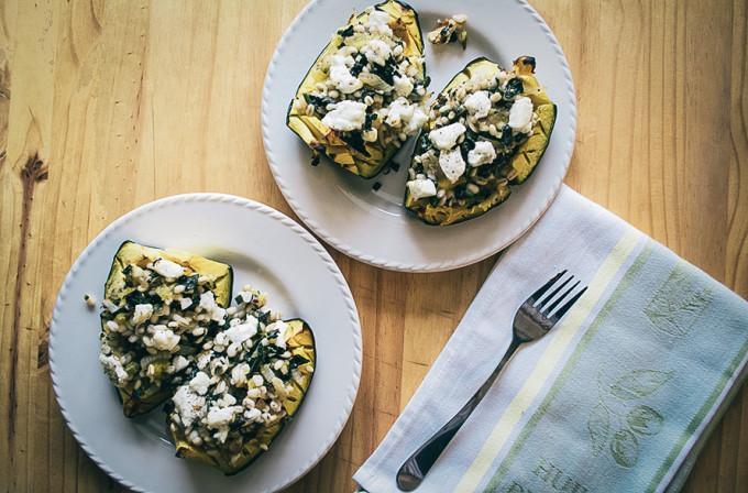 Acorn Squash with Kale Barley and Goat CHeese-8