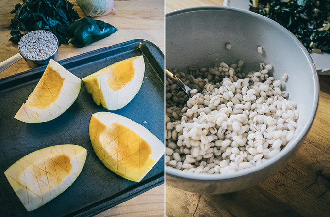 Acorn Squash with Kale Barley and Goat CHeese-9