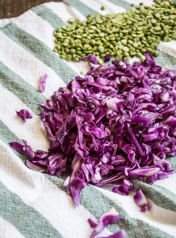 Purple Cabbage and Split Pea Power Bowl | Lemons and Basil 