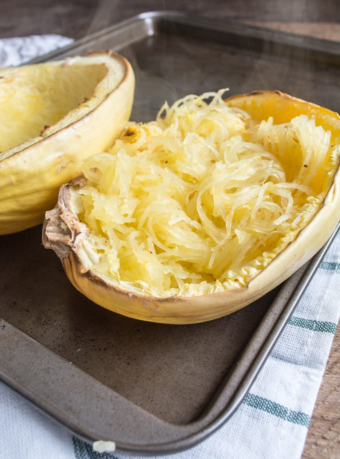 Stuffed Spaghetti Squash Burrito Bowls | Lemons and Basil