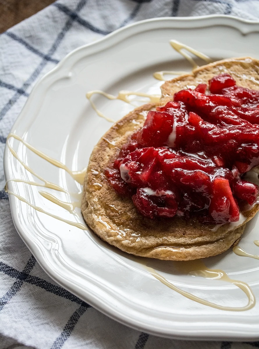 Gluten-Free Pancakes with Cranberry Apple Compote | Lemons and Basil