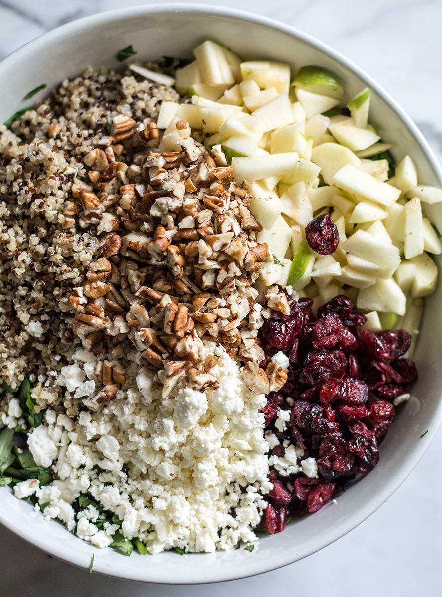 Chopped Apple Quinoa and Pecan Salad | Lemons and Basil