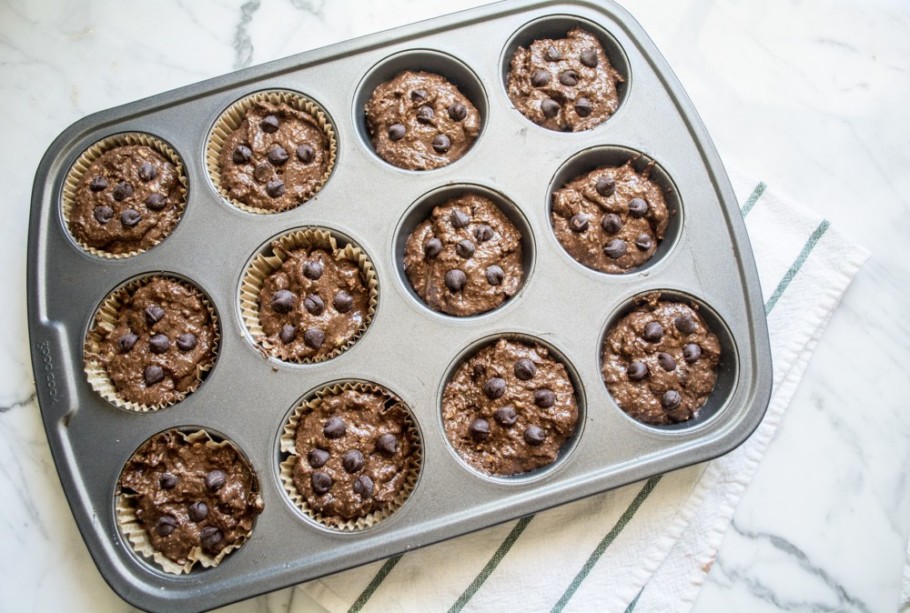 Double Chocolate Zucchini Muffins with Local Honey | Lemons and Basil