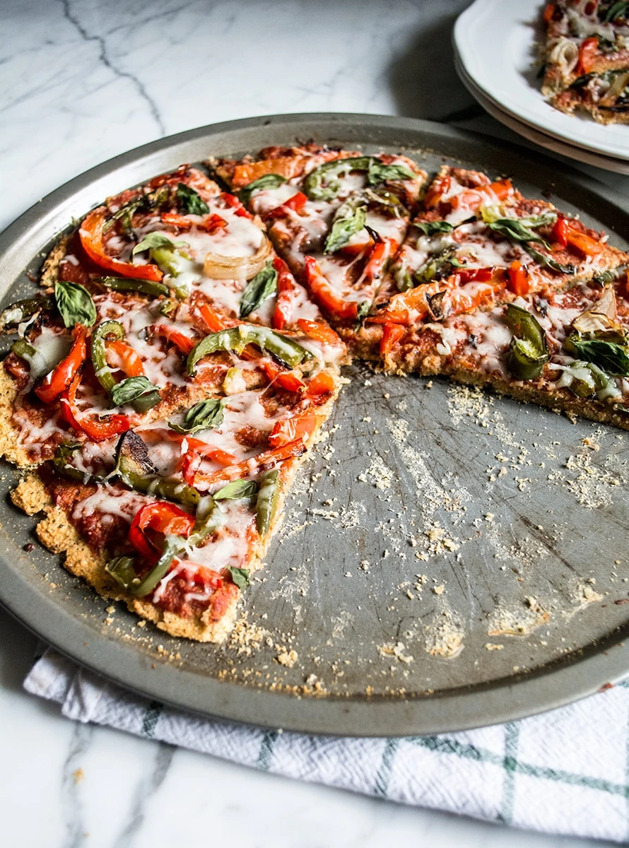 Rustic Roasted Veggie Pizza with Lentil Crust | Lemons and Basil 