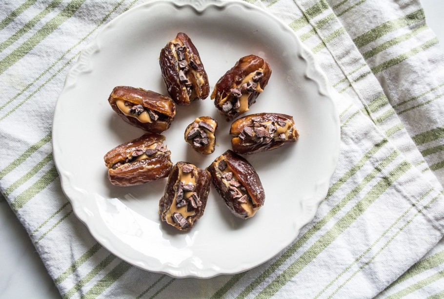 3 Ingredient Peanut Butter and Cacao Nib Dates | Lemons and Basil 