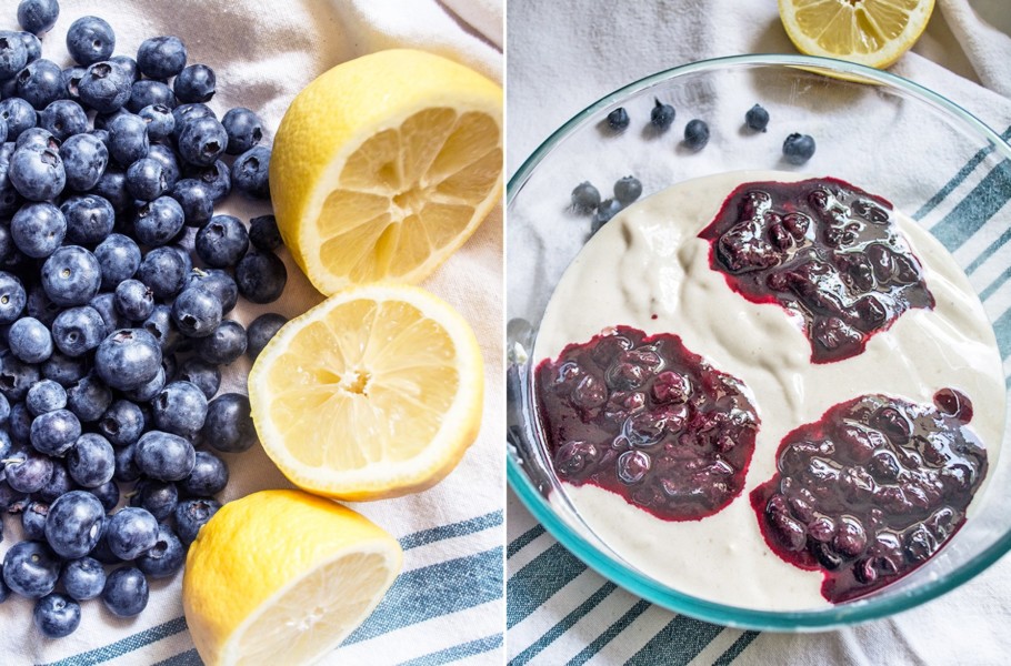 Memorial Day Lemon Blueberry Cheesecake Frozen Yogurt | Lemons and Basil