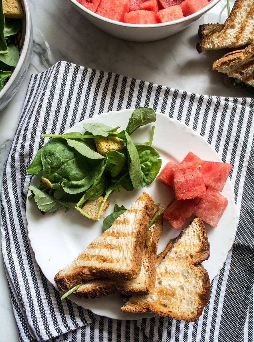 Grilled Veggie Sandwich with Aged Cheddar and Balsamic Reduction | Lemons and Basil