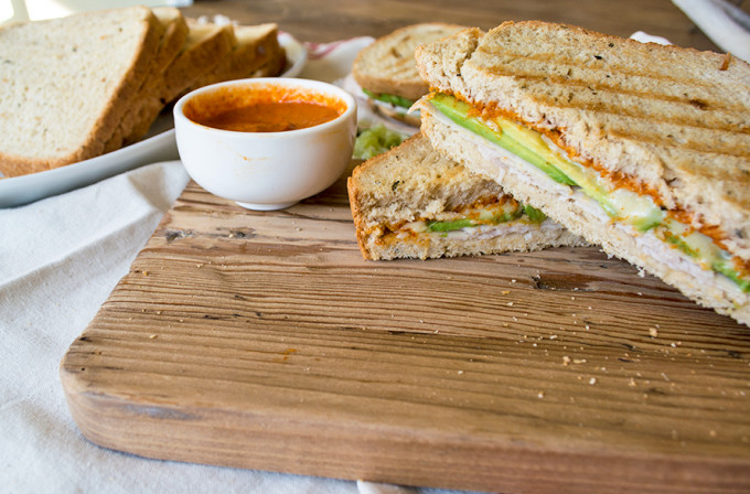 Harissa Avocado and Turkey Panini with Homemade Bread | Lemons and Basil