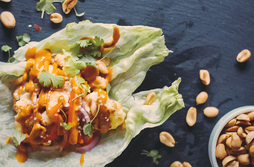 Asian Cauliflower Lettuce Wraps Lemons and Basil