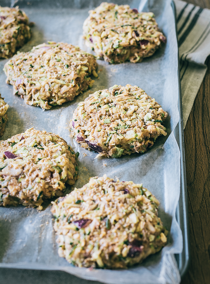Vegetarian Zucchini White Bean Burgers Lemons and Basil
