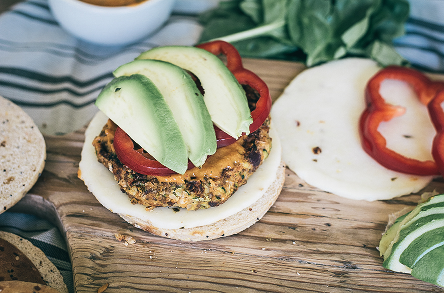 Vegetarian Zucchini White Bean Burgers Lemons and Basil