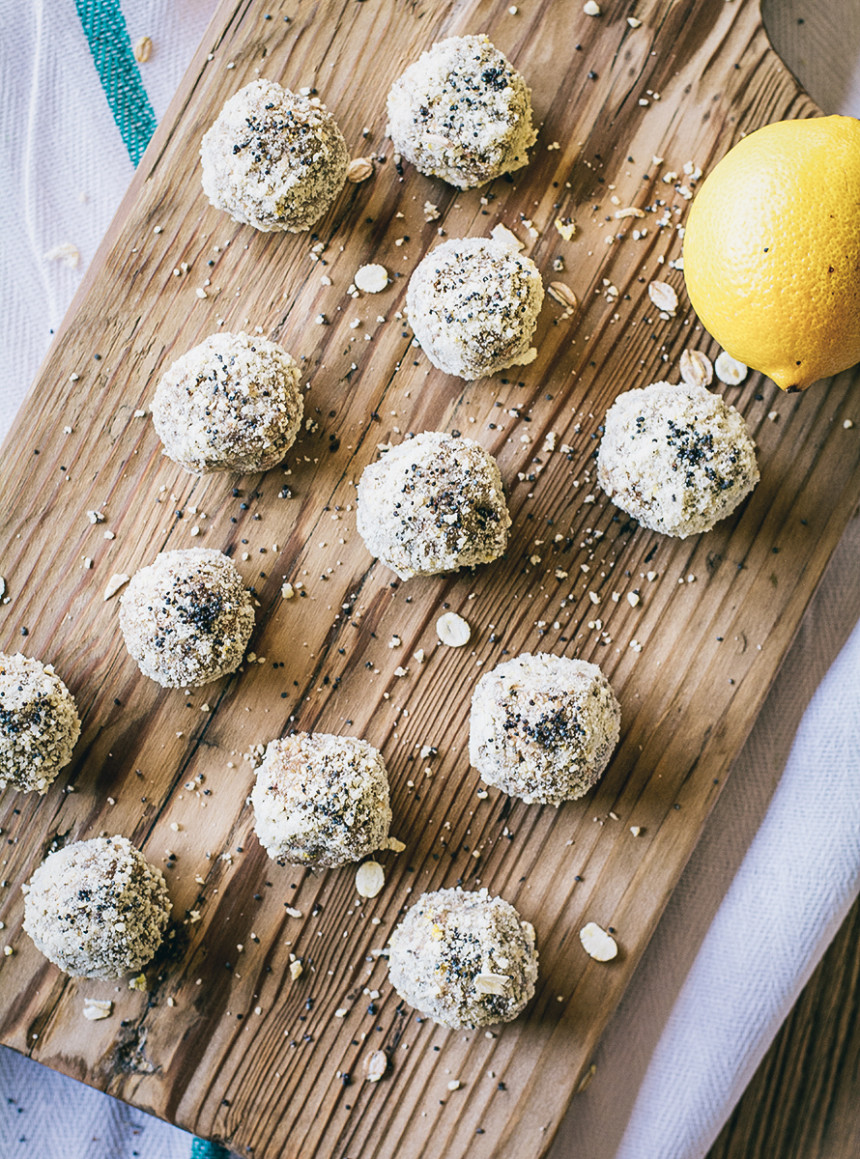Raw Lemon Poppy Seed Bites + New House Lemons and Basil