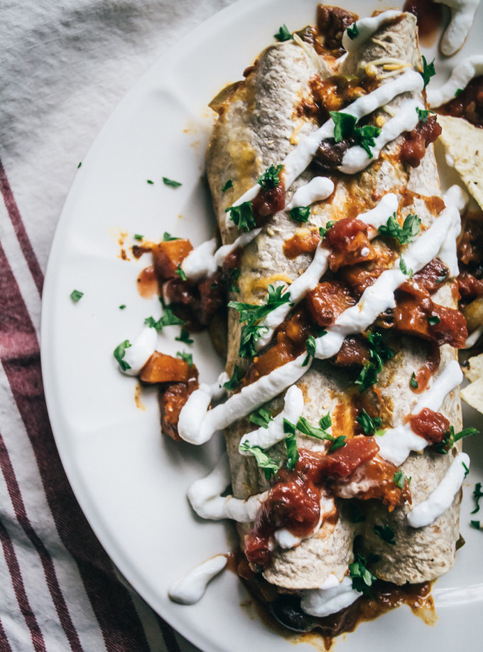 Butternut Squash and Black Bean Enchiladas