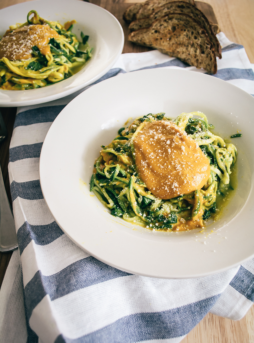 Pumpkin Chipotle Alfredo Zucchini Pasta