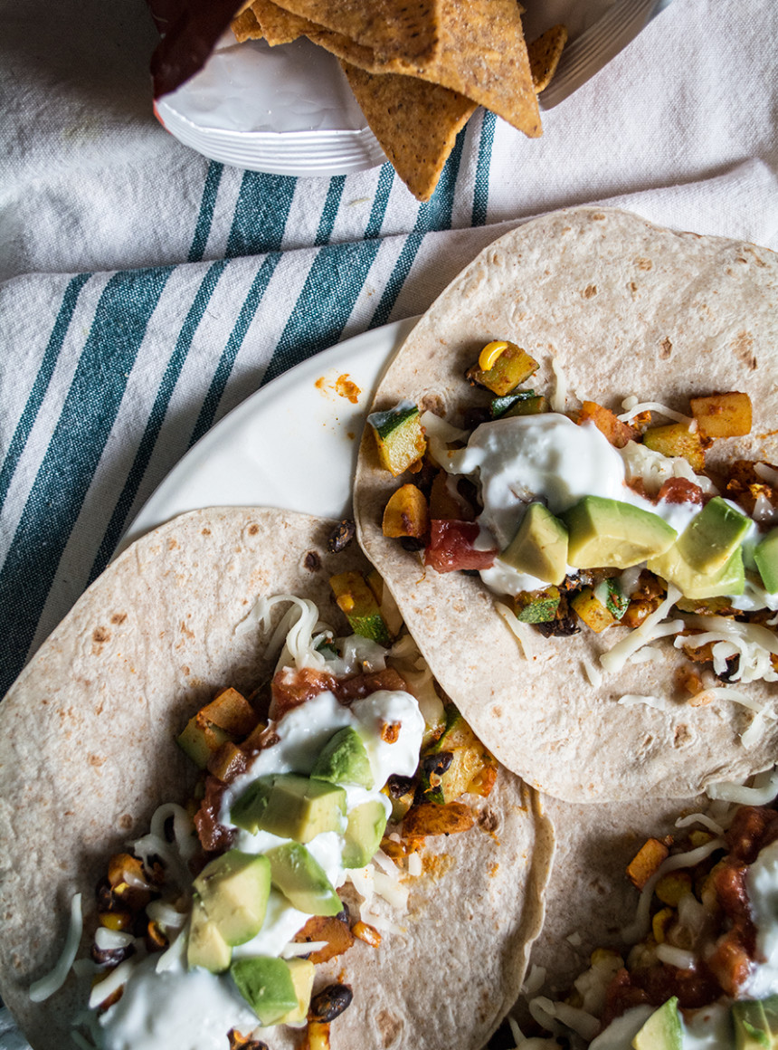 Zucchini and Black Bean Veggie Tacos | Lemons and Basil