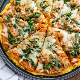 Polenta Pizza with Kabocha Squash and Kale | Lemons and Basil