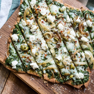 Spinach Pesto and Goat Cheese Pizza | Lemons and Basil