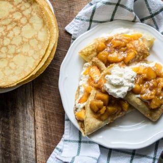 Peach Crepes with Goat Cheese Cream Filling | Lemons and Basil