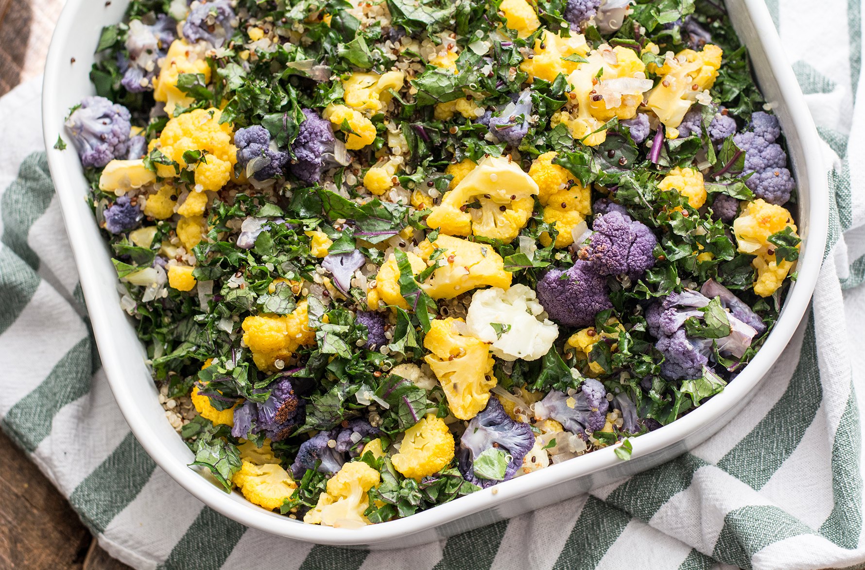 Cauliflower Quinoa and Kale Gratin | Lemons and Basil 
