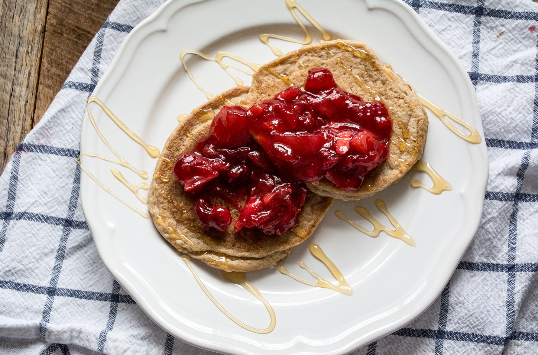 Gluten-Free Pancakes with Cranberry Apple Compote | Lemons and Basil