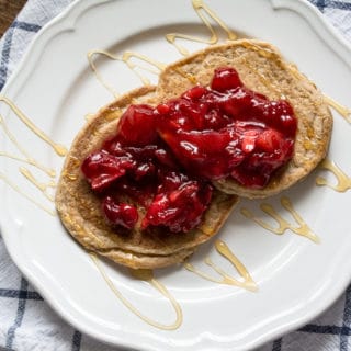 Gluten-Free Pancakes with Cranberry Apple Compote | Lemons and Basil
