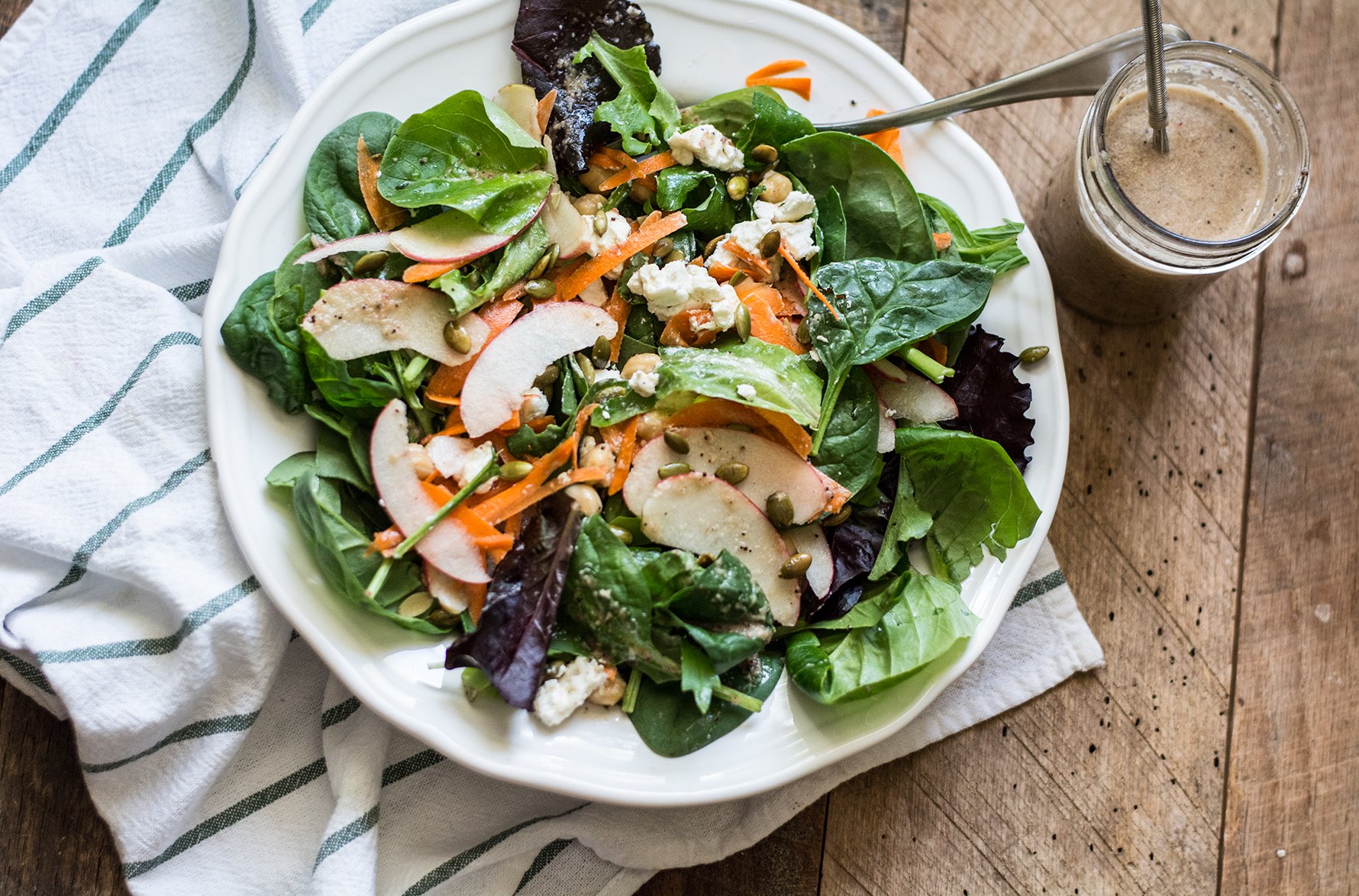 Goat Cheese Salad with Maple Poppyseed Dressing | Lemons and Basil