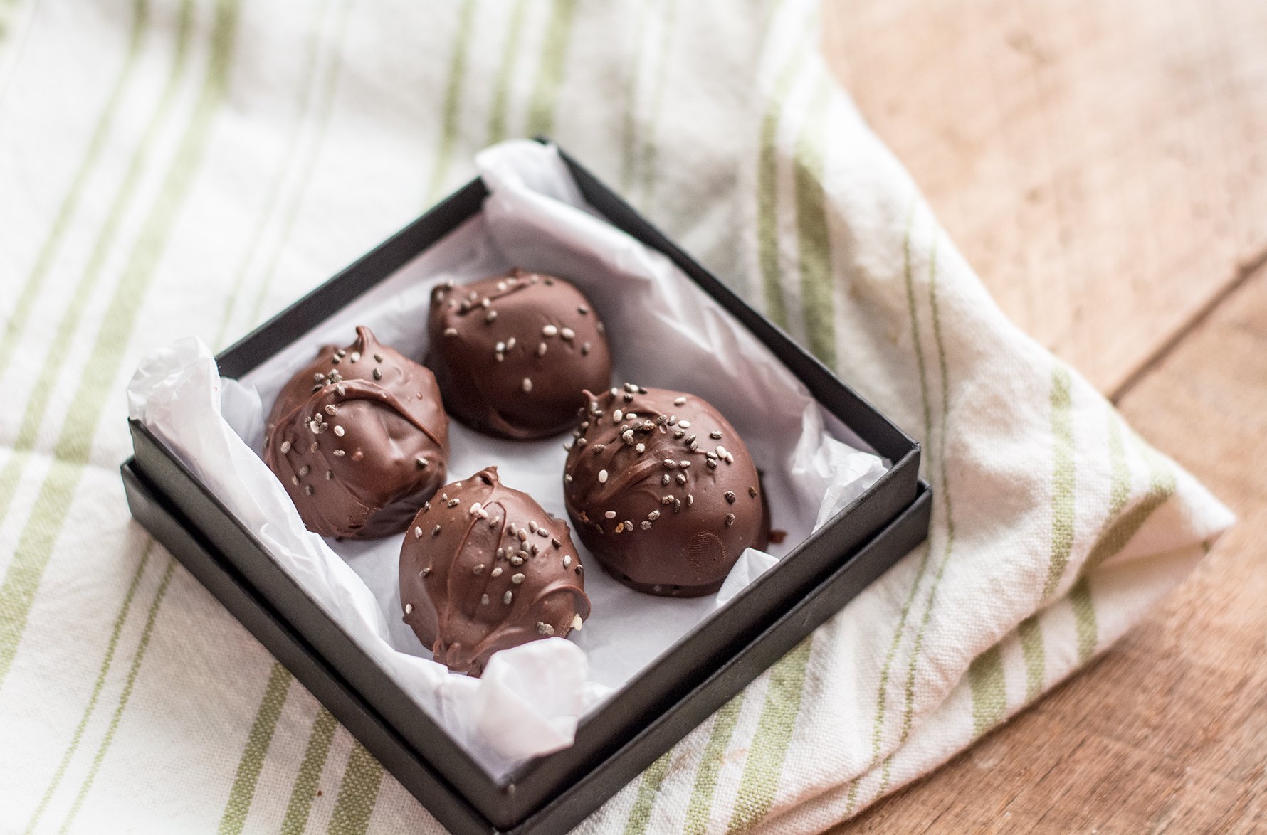 Healthy Six Ingredient Chocolate Truffles | Lemons and Basil