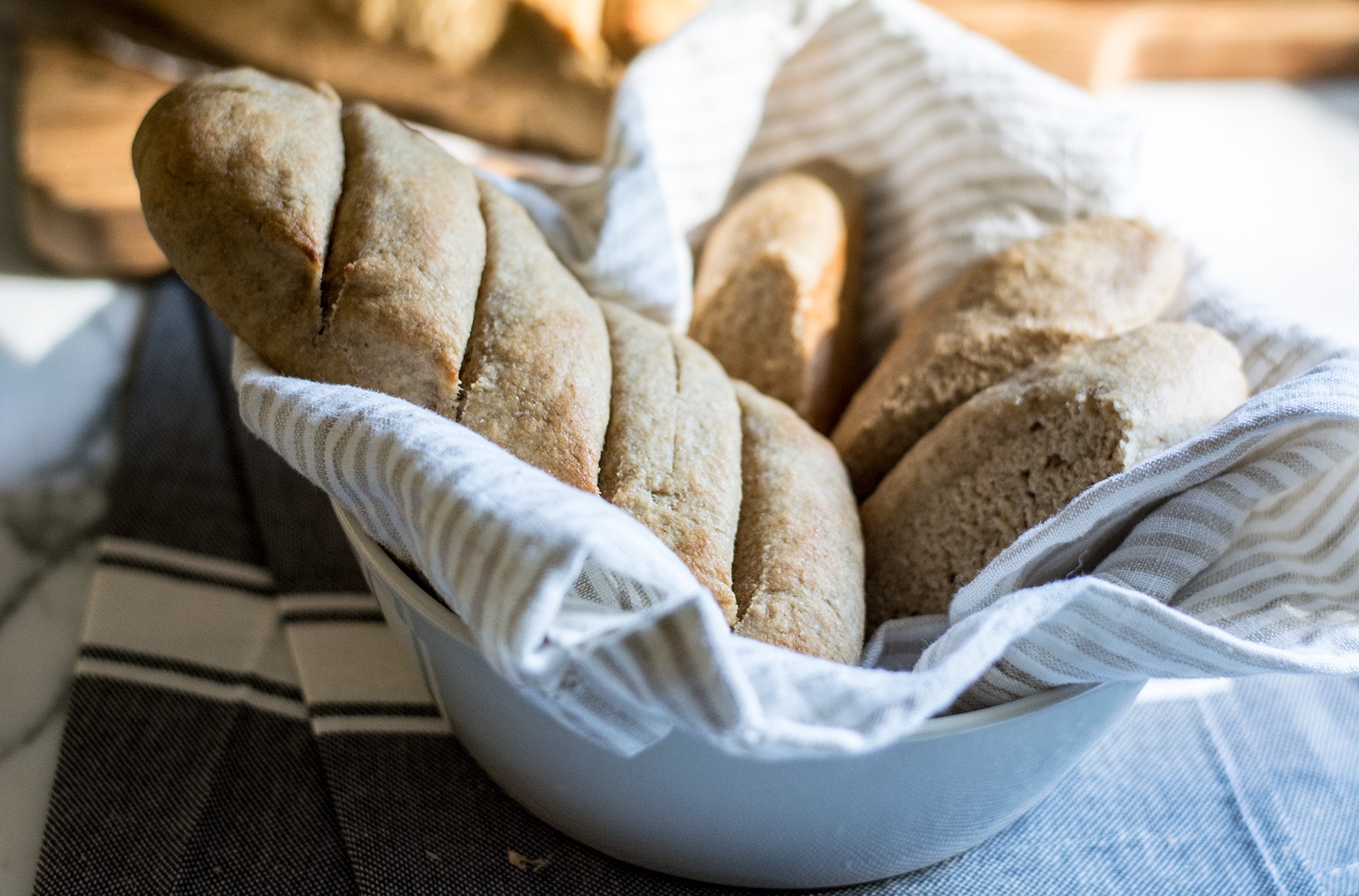 White Whole Wheat French Baguette | Lemons and Basil 