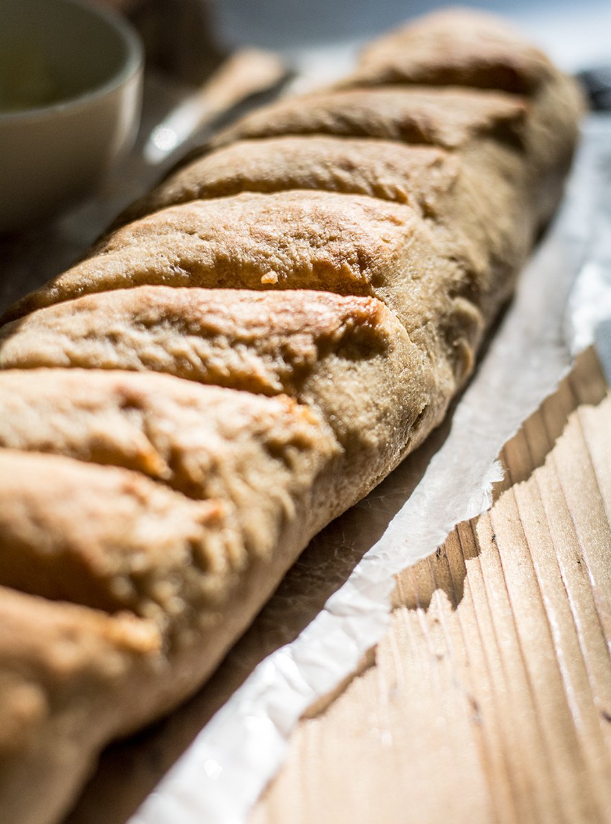 White Whole Wheat French Baguette | Lemons and Basil 