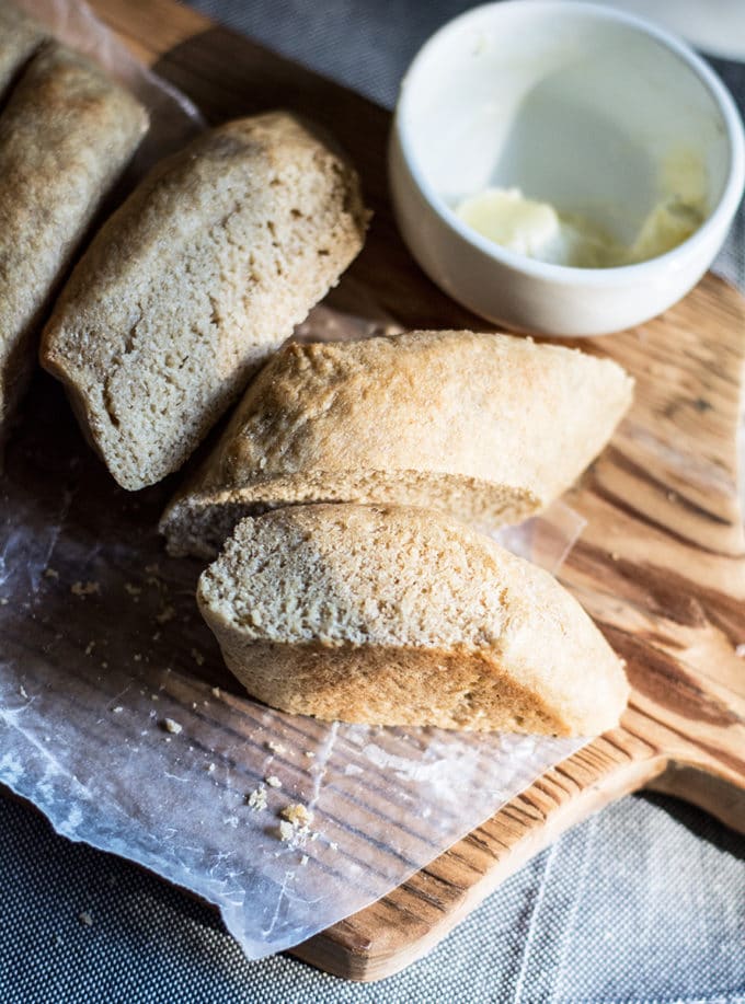 White Whole Wheat French Baguette Lemons and Basil