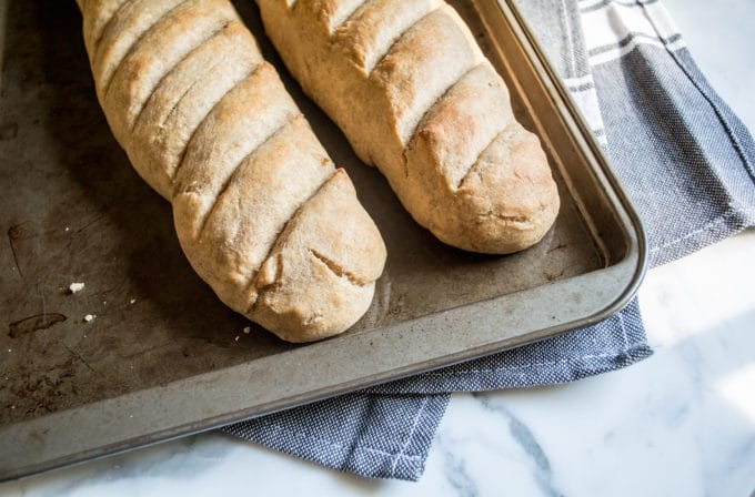 White Whole Wheat French Baguette | Lemons and Basil