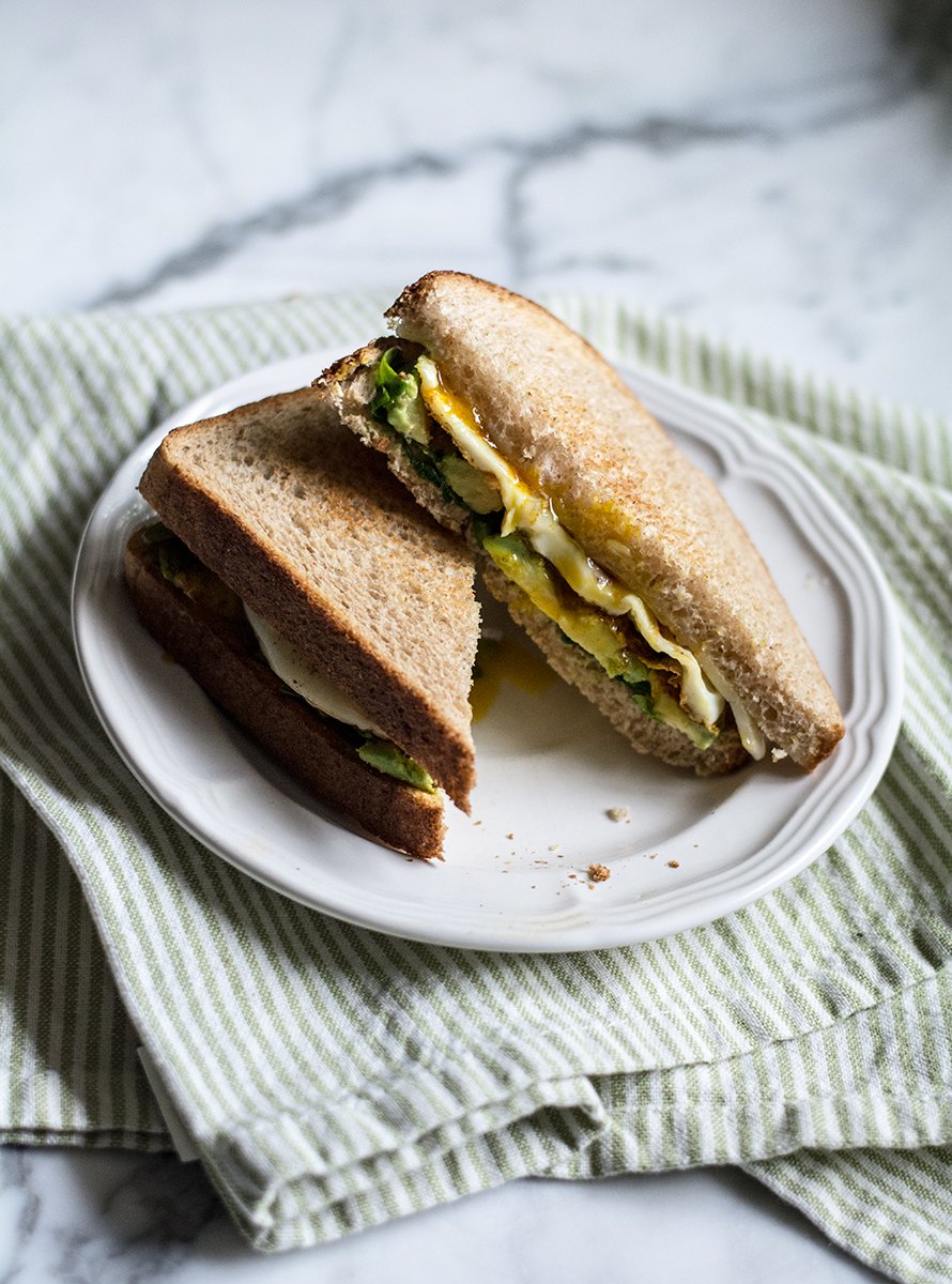 Avocado Egg and Spinach Grilled Cheese | Lemon and Basil 