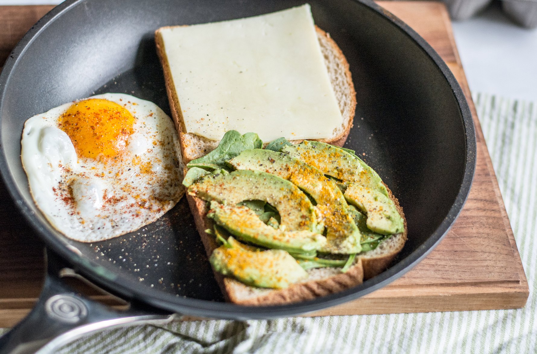 Avocado Egg and Spinach Grilled Cheese | Lemon and Basil 