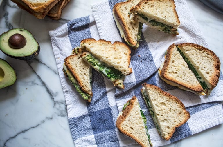 Easy Spinach Pesto Grilled Cheese Sandwiches Lemons and Basil