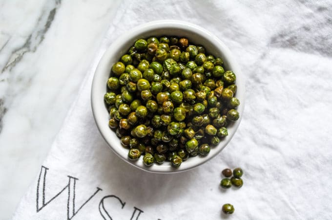 Easy Roasted Salted Green Peas | Lemons and Basil