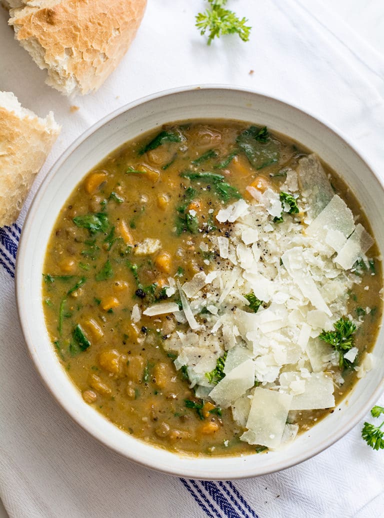 Instant Pot Split Pea Lentil and Butternut Squash Stew Lemons and Basil