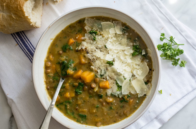 Instant Pot Split Pea Lentil and Butternut Squash Stew Lemons and Basil