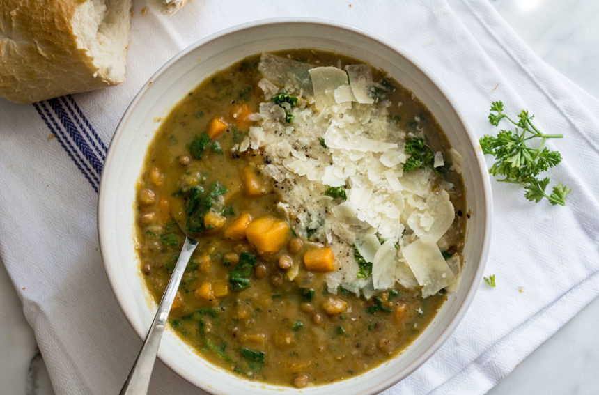 Instant Pot Split Pea Lentil and Butternut Squash Stew Lemons and Basil