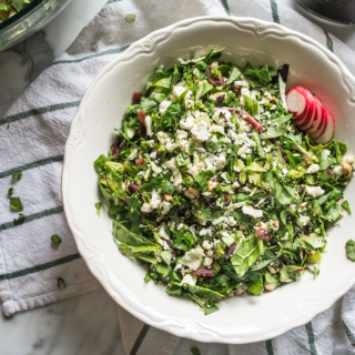 Roasted Broccoli Blue Cheese and Bacon Chopped Salad | Lemons and Basil