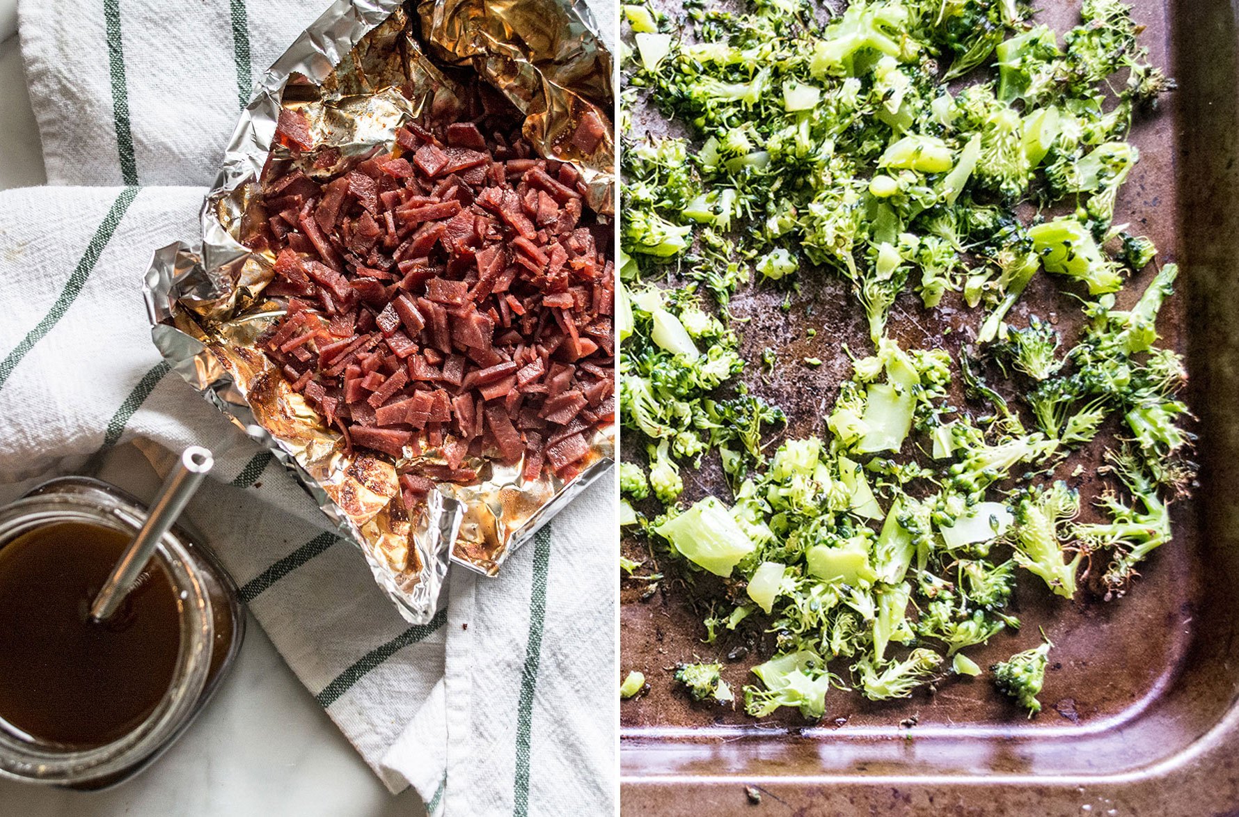 Roasted Broccoli Blue Cheese and Bacon Chopped Salad | Lemons and Basil