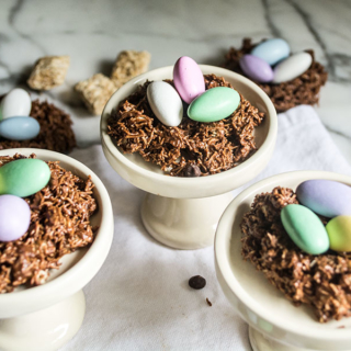 Chocolate Peanut Butter Bird's Nest Cookies | Lemons and Basil