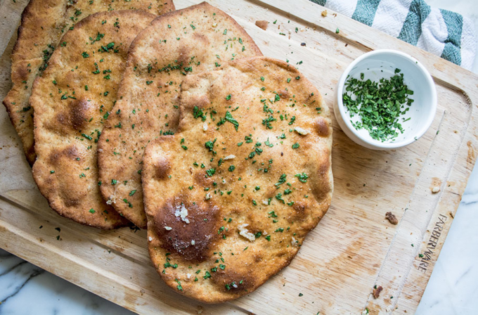 Homemade Whole Wheat Flatbread + Yeast-Free | Lemons and Basil