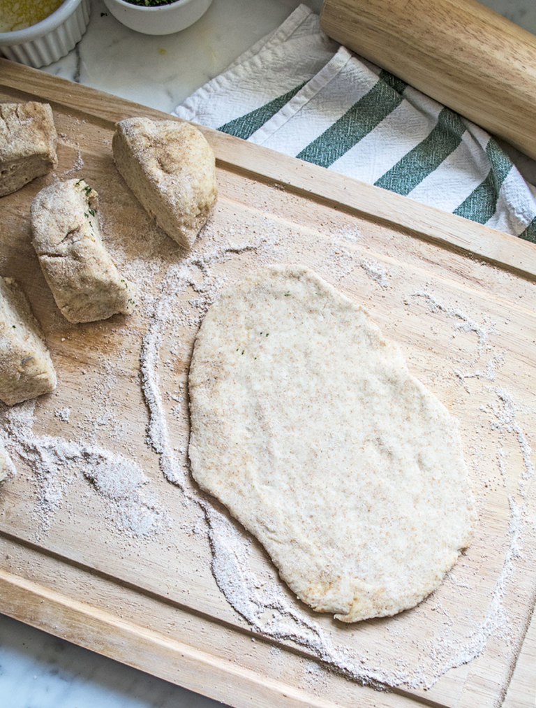 Homemade Whole Wheat Flatbread + YeastFree Lemons and Basil