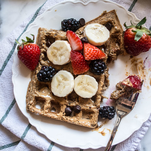 GlutenFree Oat Almond and Flax Waffles Lemons and Basil