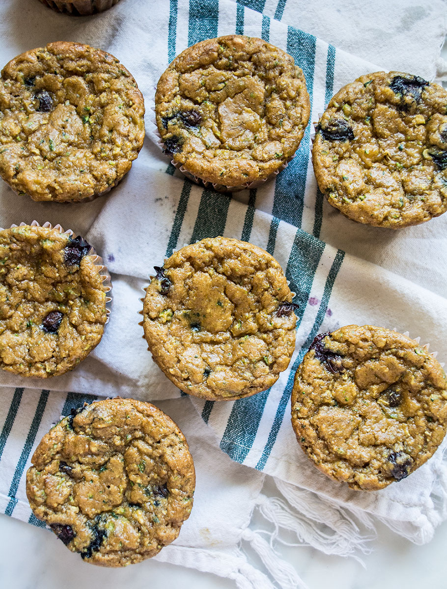 Gluten-Free Blueberry Zucchini Muffins | Lemons and Basil