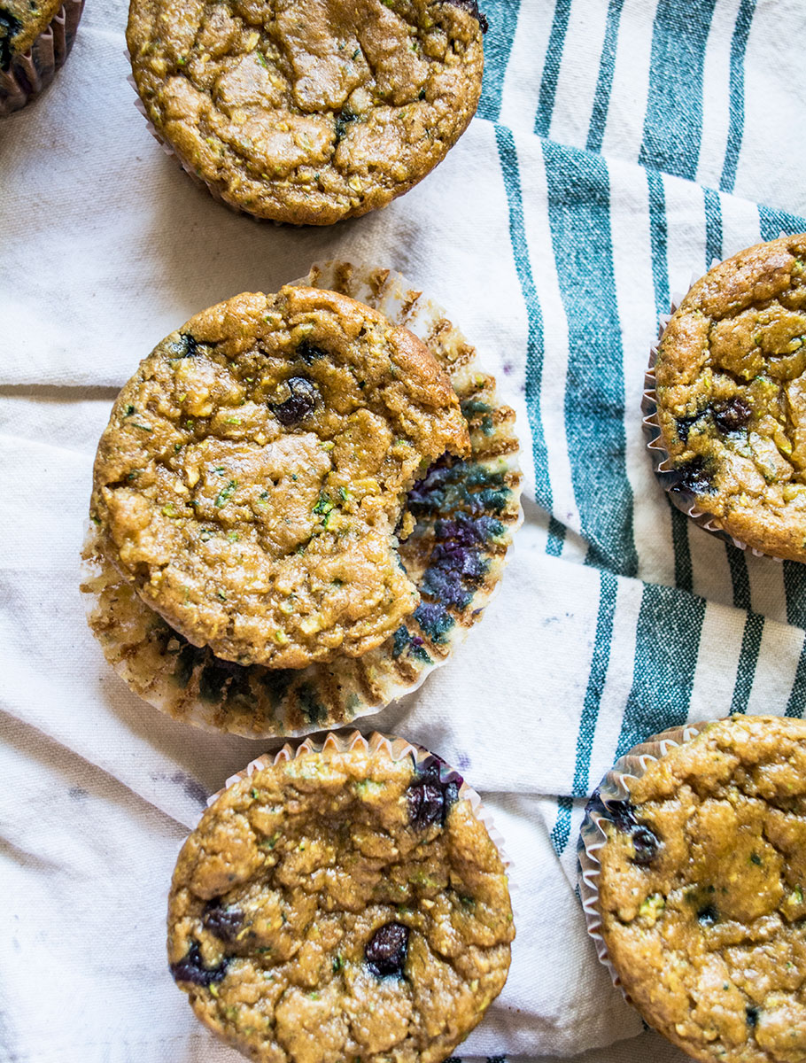 Gluten-Free Blueberry Zucchini Muffins | Lemons and Basil
