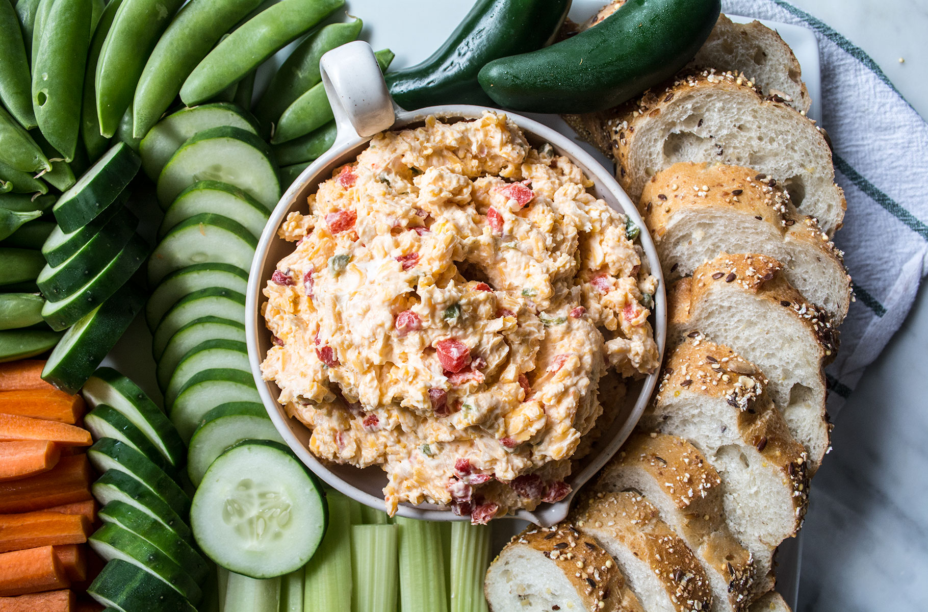 Healthy Jalapeño Pimento Cheese | Lemons and Basil