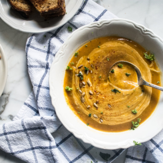 Crockpot Butternut Squash Soup | Lemons and Basil