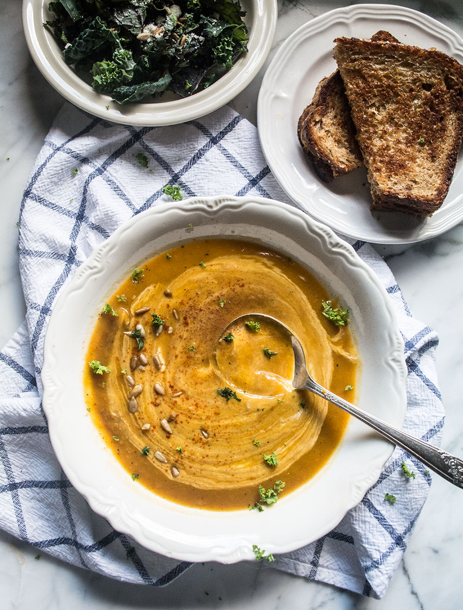 Crockpot Butternut Squash Soup | Lemons and Basil